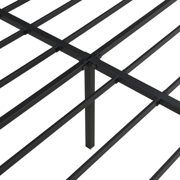 Heavy Duty Queen Size Bed Frame With Quiet Support - Black