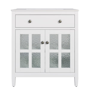 Bathroom Vanity With Ceramic Sink, Adjustable Shelf & Tip Out Tray