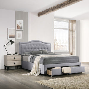 Modern Button Tufted Arch Headboard Bed With Storage Footboard