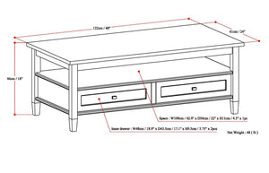 Warm Shaker - Coffee Table - Rustic Natural Aged Brown