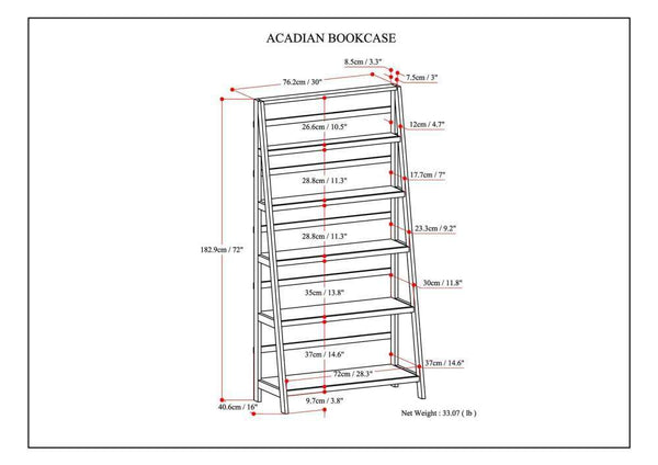 Acadian - Handcrafted Wide Bookcase