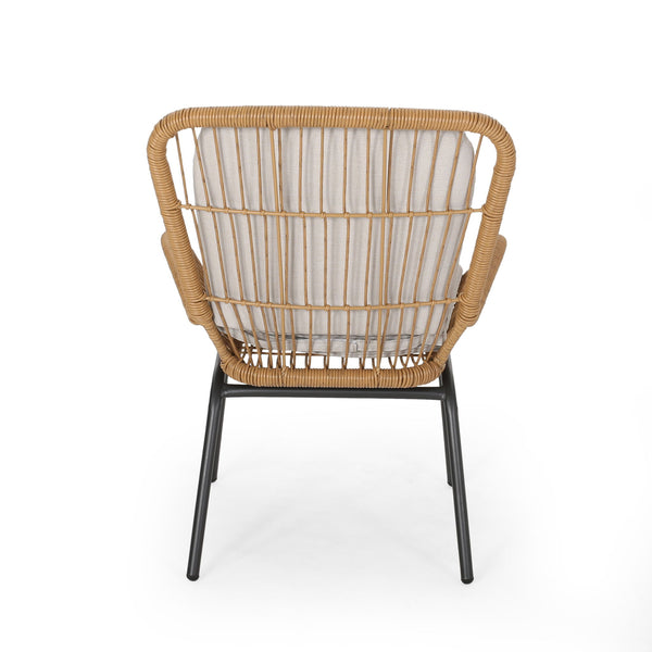 Outdoor Wicker Club Chair With Cushions (Set of 2)