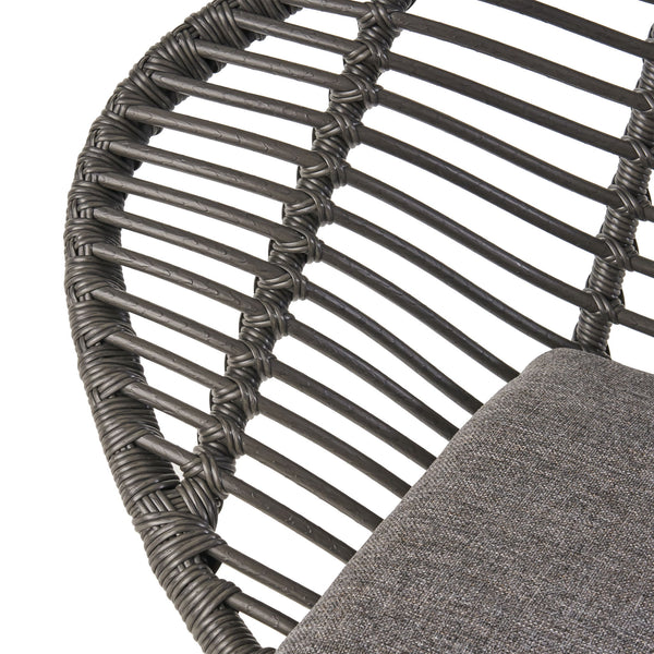 Cordella - Outdoor Woven Wicker Chairs With Cushions, (Set of 2)