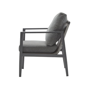 Modern Lounge Chair With Rope Accents And Cushions