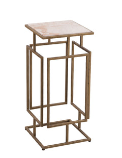Audrey - Accent Table - Antique Brass / Italian Marble