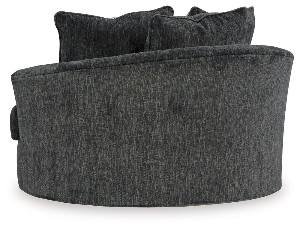 Biddeford - Oversized Swivel Accent Chair - Shadow