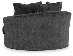 Biddeford - Oversized Swivel Accent Chair - Shadow