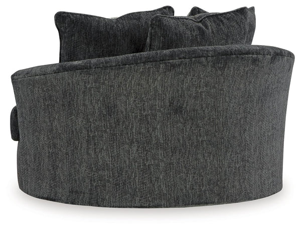 Biddeford - Oversized Swivel Accent Chair - Shadow