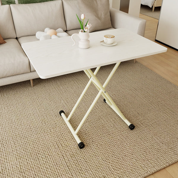 Adjustable Standing Table, Indoor & Outdoor Use, Portable With Adjustable Height - Off White / White
