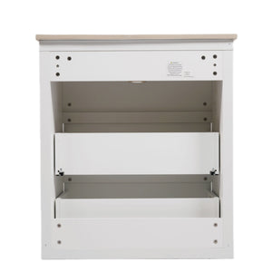Freestanding Bathroom Vanity With Ceramic Sink, 2 Full Extension Drawers