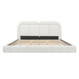Upholstered Platform Bed With Tufted Headboard