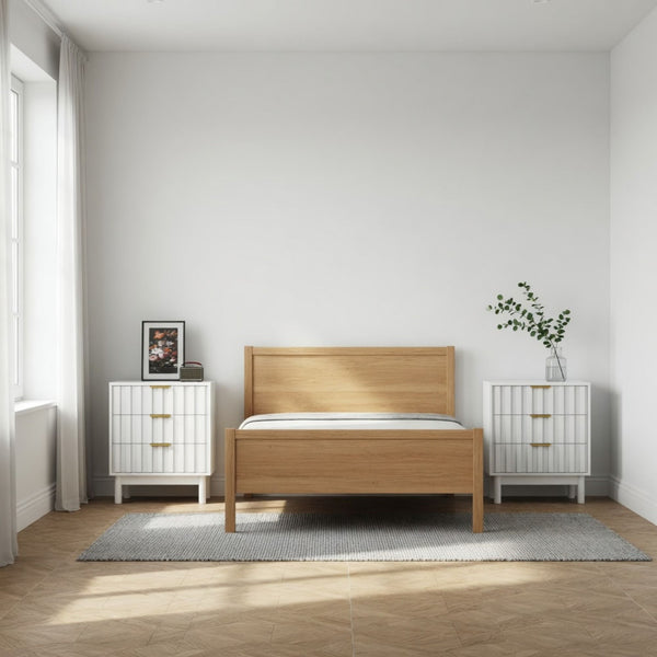 Fluted 3 Drawer Dresser