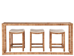 Weekender Coastal Living Home / Sandbar - Console With 3 Stools - Light Brown