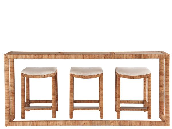 Weekender Coastal Living Home / Sandbar - Console With 3 Stools - Light Brown