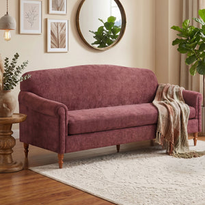 Loveseat Sofa, 2 Seater Couch With Rolled Arms