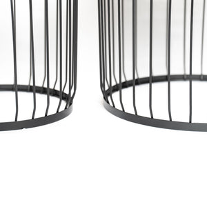 Solar Powered Nesting Side Table Set - Black
