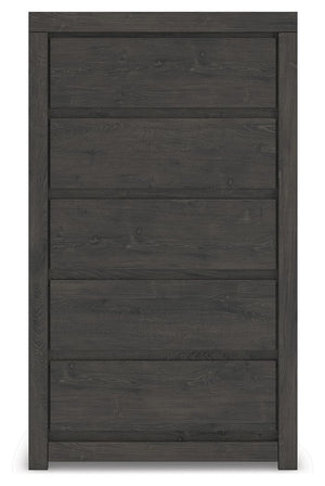 Fraluna - Five Drawer Chest - Charcoal