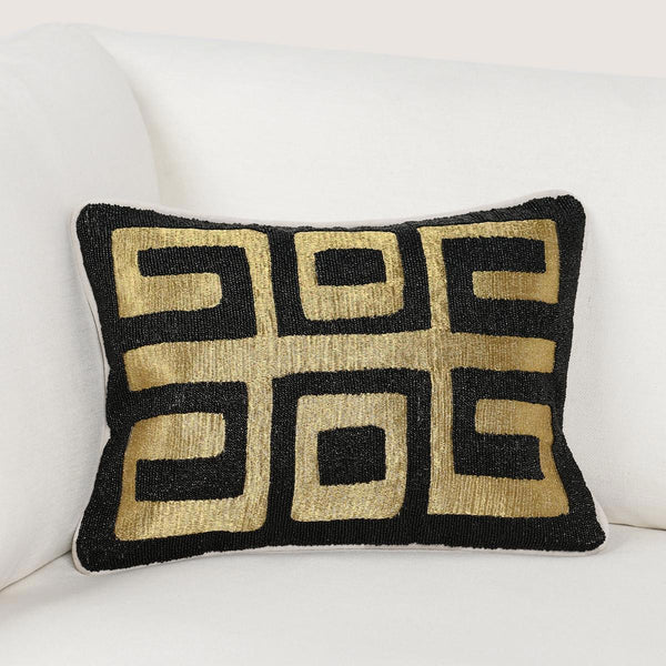 Radiant Oasis - 12" x 16" Dala Pillow - Black / Gold