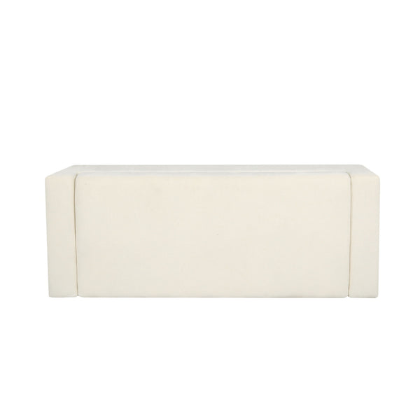Textured Fabric Ottoman Bench With Hinged Lid