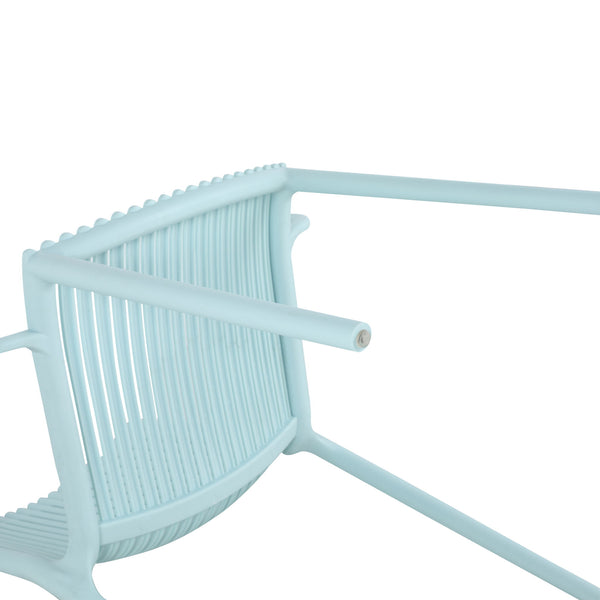 4 Piece Stackable Single Chairs With Vertical Stripe Design For All Weather