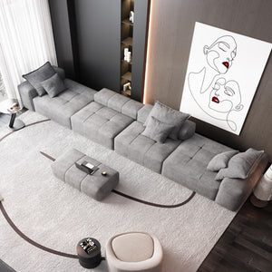 Modern Oversized, Modular Sectional Sofa With Pillows