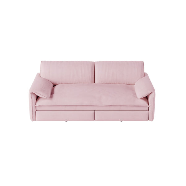 Pull Out 3 In 1 Convertible Sleeper Sofa With Side Storage, Multi Functional