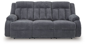 Observation - Reclining Power Sofa With Drop Down Table - Steel