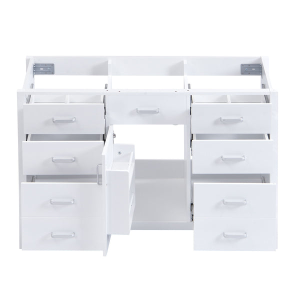 46.5" Modern Bathroom Vanity Cabinet Only, Soft Close Door & 6 Drawers - White