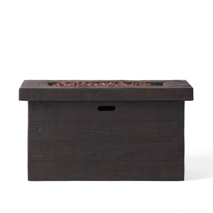 Custer - Rectangular Fire Pit 50, 000 Btu Magnesium Oxide - Brown