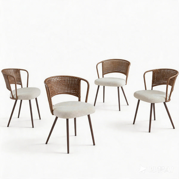 Farmhouse Style Wicker Dining Chair