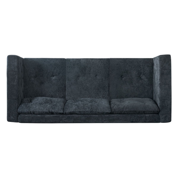 3 Seater Sofa With Square Arms, Tufted Pillow Back For Living Room