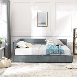 Elegant Storage Upholstered Tufted Bed Frame With Backrest And Armrests