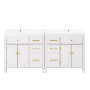 2 Piece Freestanding Bathroom Vanity Set With Sink Top, Reversible Dual Layout
