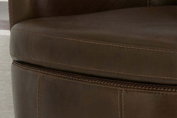 Barolo - 100% Italian Leather Swivel Club Chair (Set of 2)