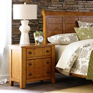 Grandpas Cabin - Nightstand - Aged Oak