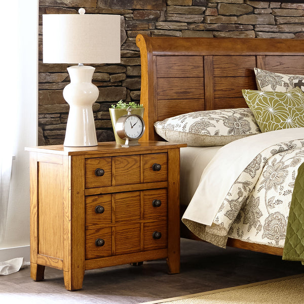 Grandpas Cabin - Nightstand - Aged Oak