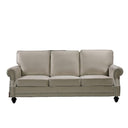 3 Seater Sofa With Nailhead Trim And Turned Legs For Living Room