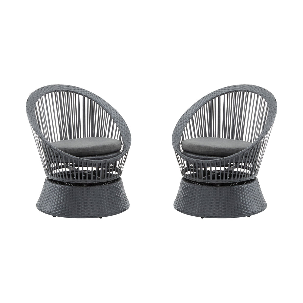 Modern Swivel Wicker Lounge Chair With Round Design