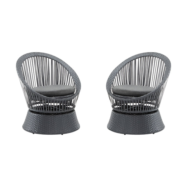 Modern Swivel Wicker Lounge Chair With Round Design