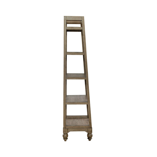 Americana Farmhouse - Wood Leaning Pier Bookcase - Dusty Taupe