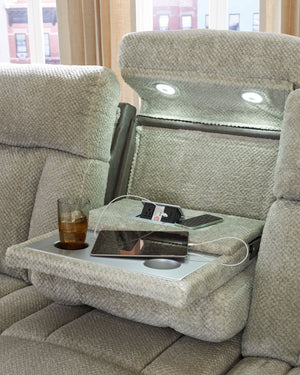 WhipLash - Power Reclining Sofa With Adj Headrest - Sisal