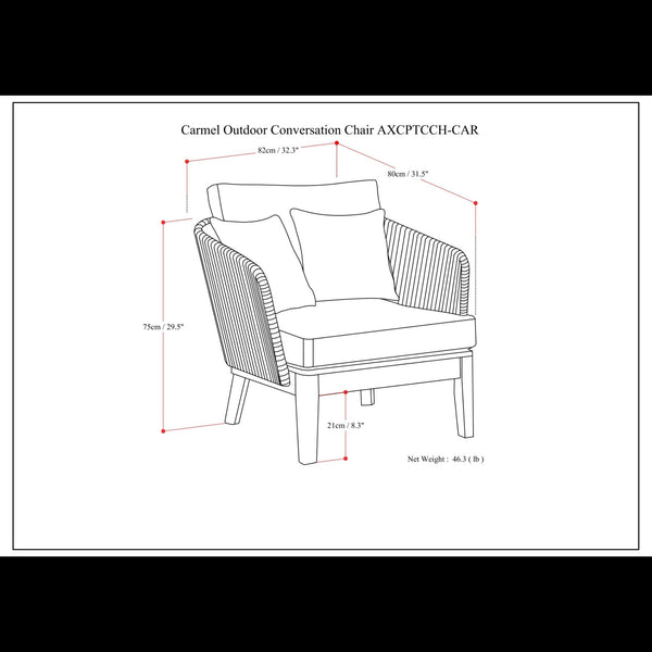Carmel - Outdoor Conversation Chair - Sand Drift