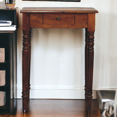 Turned Leg Writing Desk - Chestnut