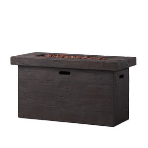 Custer - Rectangular Fire Pit 50, 000 Btu Magnesium Oxide - Brown