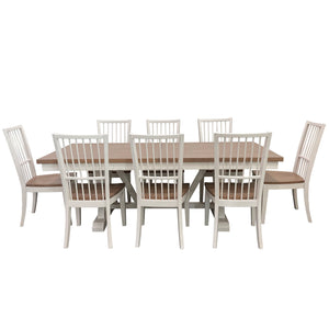 Americana Modern Dining - Trestle Dining Table With Extensions - Cotton