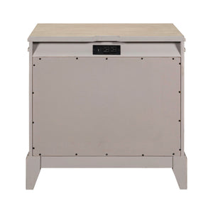 New Haven - Nightstand With Charging Station - Sanctuary White