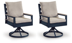 East Beach - Swivel Chair With Cushion (Set of 2) - Blue