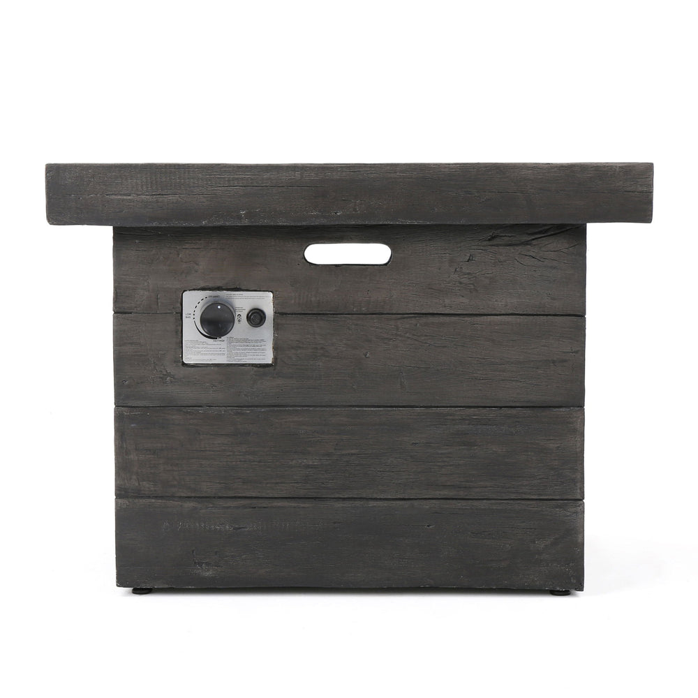 Anchorage - Wood Square Fire Pit 40, 000 Btu - Gray