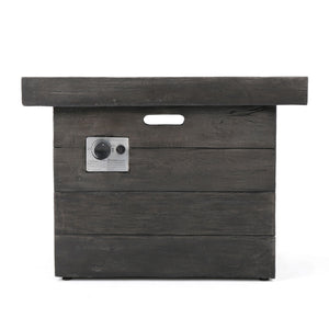 Anchorage - Wood Square Fire Pit 40, 000 Btu - Gray