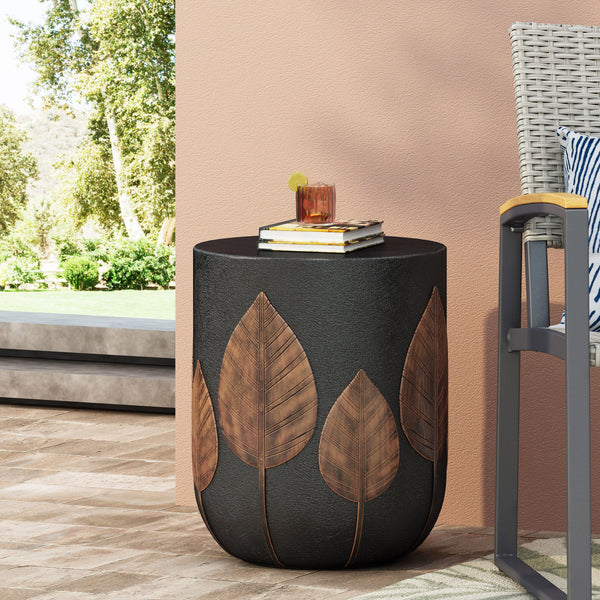 Outdoor Lightweight Concrete Side Table - Copper
